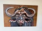 Afrikaanse Buffel Schilderij door Brandon Alfredo - Klassiek, Ophalen of Verzenden