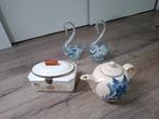Vintage Koffiepot, Koektrommel & Glazen Zwanen, Ophalen