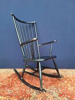 Zwarte vintage schommelstoel, rocking chair, Scandinavisch, Huis en Inrichting, Fauteuils, Ophalen, Minder dan 50 cm, Gebruikt