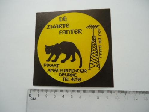 sticker oud PIRAAT Zwart Panter Deurne amateur zender retro, Verzamelen, Stickers, Zo goed als nieuw, Bedrijf of Vereniging, Verzenden