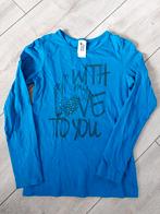 Blauwe shirt 134 voor meisje, met lange mouwen, C&A, Meisje, Ophalen of Verzenden, Zo goed als nieuw