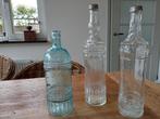 3 sierflessen helder en blauw, Blauw, Ophalen of Verzenden, Minder dan 50 cm, Glas