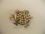 Een mooie Oude Alpaca Schildpad Broche met Faux Pareltjes, Sieraden, Tassen en Uiterlijk, Antieke sieraden, Verzenden, Zilver