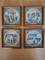 Delfts Blauw Tegels - Ambachten (Set van 4), Antiek en Kunst, Antiek | Wandborden en Tegels, Ophalen of Verzenden