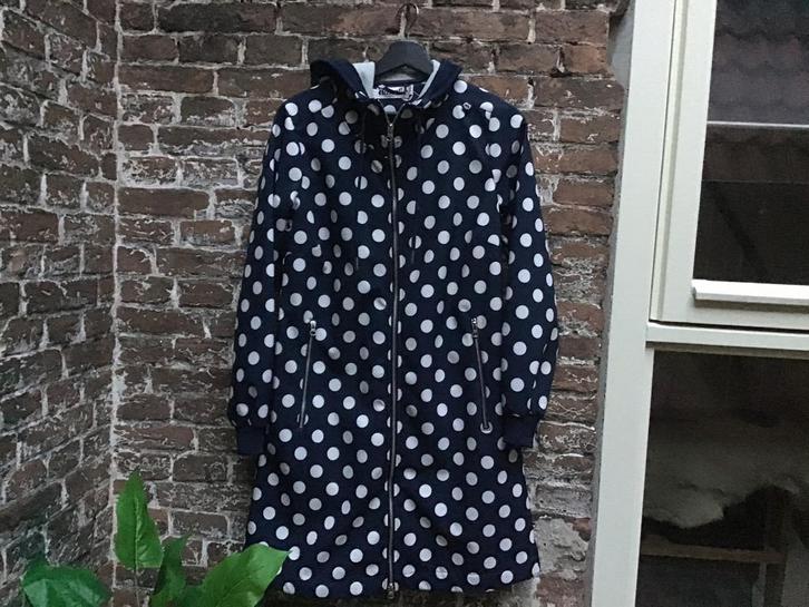 DANEFAE Softshell jas polkadot blauw * maat 36 * nieuw, Kleding | Dames, Jassen | Winter, Zo goed als nieuw, Maat 36 (S), Blauw
