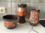 Set Strehla Fat Lava bloempotten / vazen, Rond, Ophalen of Verzenden, Zo goed als nieuw, Minder dan 25 cm