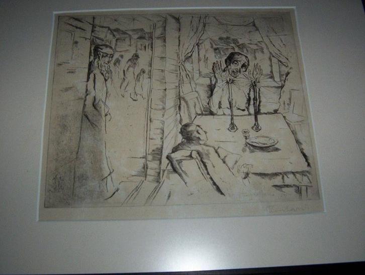 Jacob Steinhardt, droge naald ets, gesigneerd, Antiek en Kunst, Kunst | Etsen en Gravures, Ophalen of Verzenden