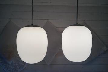 vintage design philips schoollamp hanglamp metaal opaline 2x beschikbaar voor biedingen