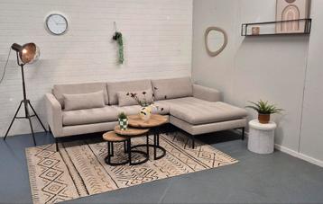 GRATIS LEVERING Nette hoekbank beige 258x158 GEREINIGD beschikbaar voor biedingen