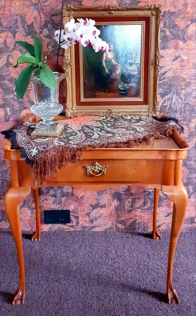 Antiek Eiken Bijzettafel, Sidetable, Lade, Eiken, Antiek en Kunst, Antiek | Meubels | Tafels, Ophalen