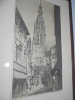 Breda Torenstraat Gr: Kerk ets 1929 H de Laat, Ophalen of Verzenden