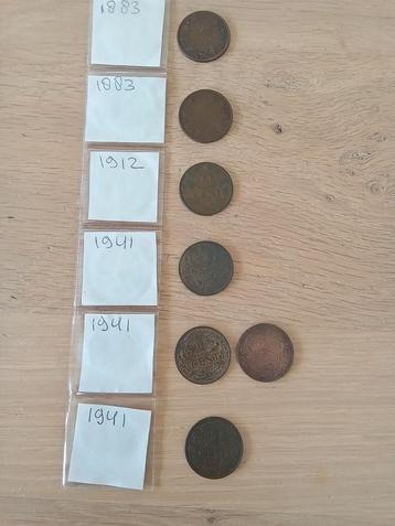 2 1/2 cent munten - 7 stuks beschikbaar voor biedingen