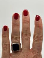Z855 Prachtige zilveren onyx ring maat 19, Ophalen of Verzenden, Zilver, Ring, Met edelsteen