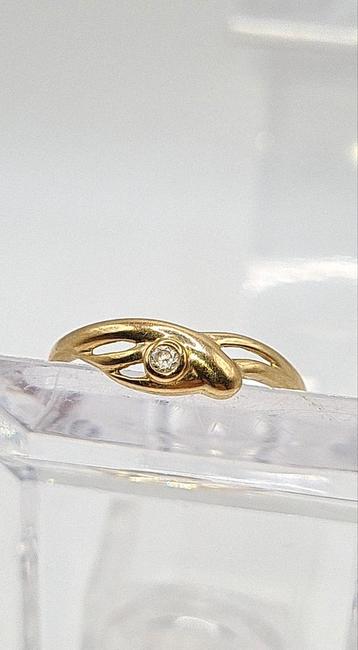 14k gouden ring met briljantje beschikbaar voor biedingen