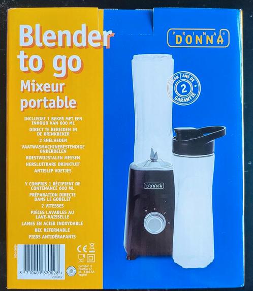NIEUW blender to go Prima Donna, Witgoed en Apparatuur, Blenders, Nieuw, Blender to go, Ophalen of Verzenden