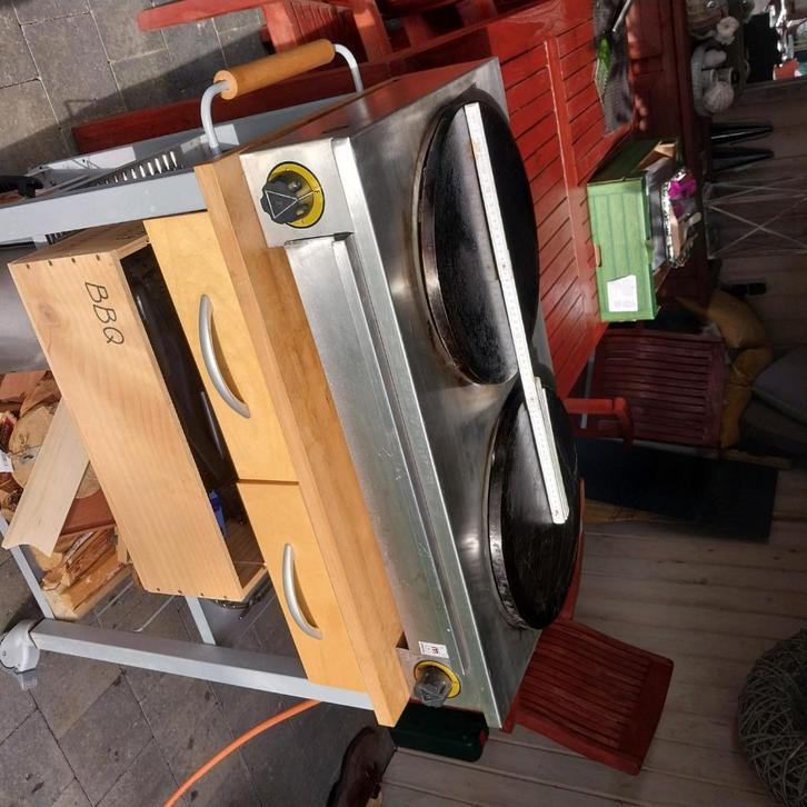 Crepes/pannenkoekenbakplaat foodtruck, Huis en Inrichting, Keuken | Keukenbenodigdheden, Gebruikt, Ophalen