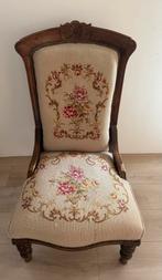 Lage stoel fauteuil gobelin geborduurd. Vintage antiek, Antiek en Kunst, Ophalen