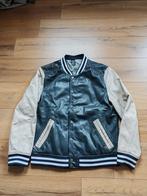 Leren herenjas college bomberjack blauw maat L, Kleding | Heren, Maat 52/54 (L), Blauw, Gipsy, Ophalen of Verzenden