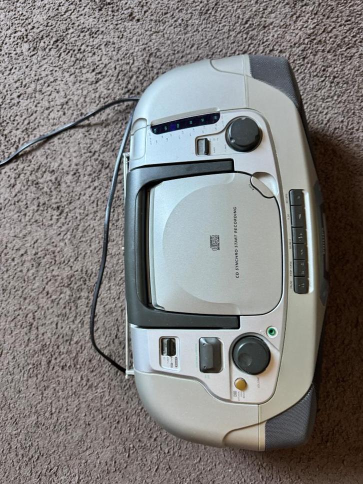 Philips AZ1202 radio CD speler – retro boombox, Audio, Tv en Foto, Radio's, Gebruikt, Radio, Met cd-speler, Ophalen