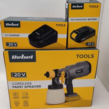 Rebel RB-1061 - Snoerloos verfpistool 20 Volt nu voor €49.99 beschikbaar voor biedingen