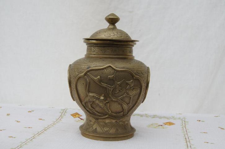 Pot met deksel  ( Brons, Antiek en Kunst, Antiek | Koper en Brons, Brons, Ophalen of Verzenden