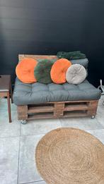 Palletbank met kussen, Tuin en Terras, Tuinbanken, Ophalen, Hout