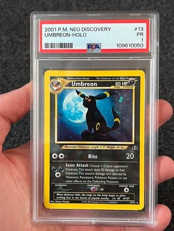 Pokémon PSA 1 Umbreon Holo #13 Neo Discovery TCG beschikbaar voor biedingen