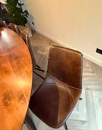 8x Goossens Eetstoelen - Bruin Leer, gebruikt, Huis en Inrichting, Stoelen, Ophalen, Gebruikt, Bruin, Leer
