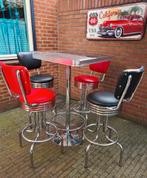 FIFTIES SIXTIES AMERIKAANSE BARKRUKKEN BEL AIR BAR TAFEL, Huis en Inrichting, Barkrukken, 60 tot 90 cm, Metaal, Zo goed als nieuw