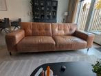 Leren 3-zits bank cognac / buffelleer, Ophalen, Gebruikt, 150 tot 200 cm, Driepersoons