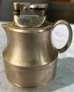 Vintage zinkblik tafelaansteker, verzamelaansteker, Verzamelen, Rookartikelen, Aanstekers en Luciferdoosjes, Gebruikt, Aansteker