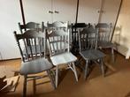Cafe stoelen 9 stuks grijs zwart wit, Ophalen, Gebruikt, Cafe stoelen, Grijs