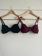 H&M 2x bh beha maat 75 C 75C zwart en rood beugel t-shirt, H&M, Verzenden, Zwart, BH