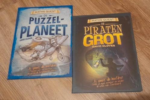 David Glover: Math Quest, de puzzelplaneet + de piratengrot, Boeken, Kinderboeken | Jeugd | 10 tot 12 jaar, Gelezen, Ophalen of Verzenden