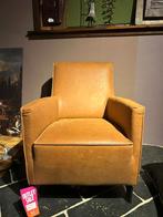 Echt Leren Fauteuil – Cognac – Zwarte poten, Huis en Inrichting, Fauteuils, Ophalen, Nieuw, Landelijk, Industrieel, 50 tot 75 cm