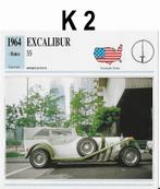 Ma1003 autokaart K2--- Excalibur ss ( 1964 ), Ophalen of Verzenden, Zo goed als nieuw, Auto's