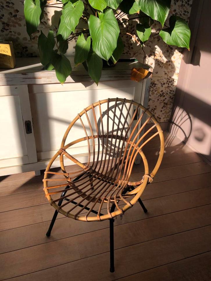 Originele Rohe rotan stoel, Tuin en Terras, Tuinstoelen, Zo goed als nieuw, Rotan, Ophalen