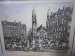 Janus BEEKMAN, Mooie ets Koninginnekerk/Veemarkt te R.dam, Antiek en Kunst, Ophalen of Verzenden