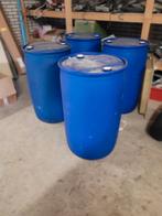 4 Blauwe Kunststof Vaten / Drums - 200 Liter, Ophalen