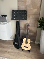 Akoestische gitaar met bladmuziekstandaard en tas, Muziek en Instrumenten, Ophalen, Gebruikt, Klassieke of Spaanse gitaar
