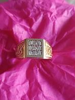 Gouden massieve 14 karaat heren ring, 20 of groter, Heer, Ophalen of Verzenden, Zo goed als nieuw