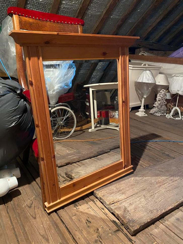 Houten Spiegel met lijst, Huis en Inrichting, Woonaccessoires | Spiegels, Gebruikt, 50 tot 75 cm, Minder dan 100 cm, Rechthoekig