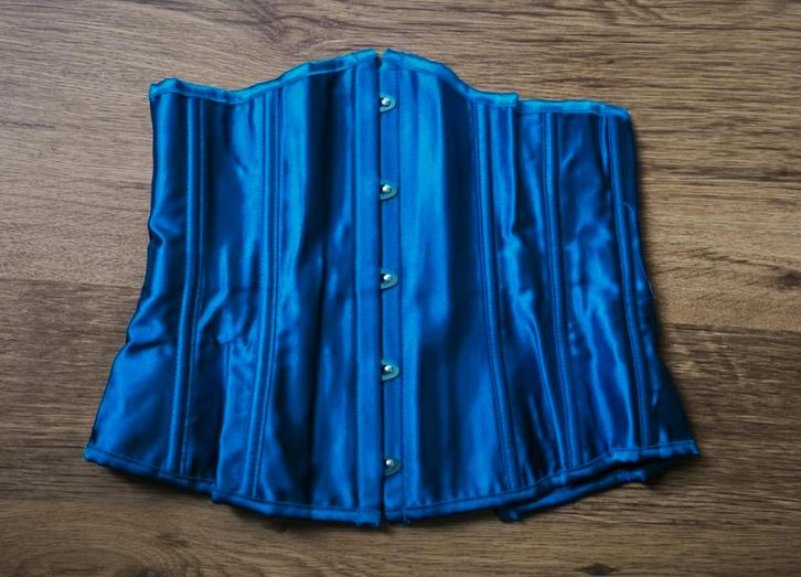 Corset - Maat M - 65 CM - Underbust - Gothic - Goth - Emo, Kleding | Dames, Ondergoed en Lingerie, Body of Korset, Blauw, Ophalen of Verzenden