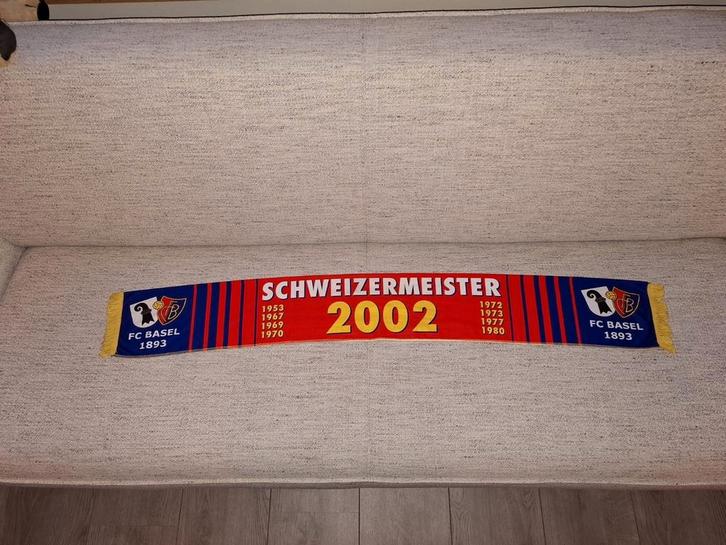 FC Basel Sjaal - Schweizer Meister 2002, Sport en Fitness, Voetbal, Zo goed als nieuw, Clubaccessoires, Ophalen of Verzenden