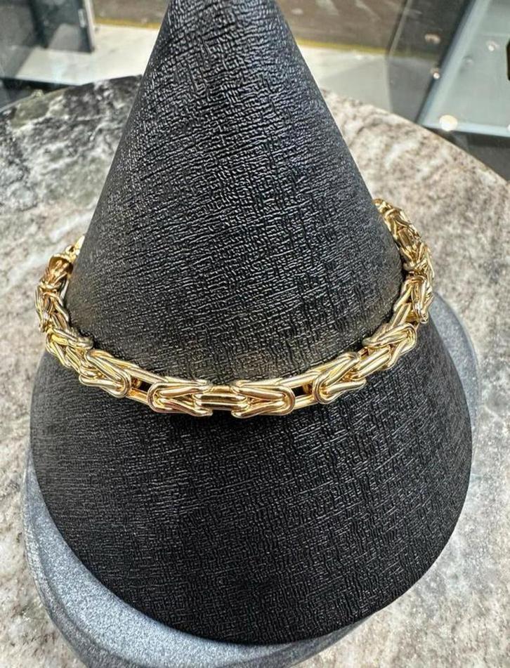 14K gouden koningsarmband, Sieraden, Tassen en Uiterlijk, Kettingen, Nieuw, Goud, Goud, Ophalen of Verzenden