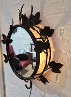 Smeedijzeren Spiegel Frankrijk met verlichting, 1950, Ophalen, Rond, Minder dan 50 cm, Minder dan 100 cm
