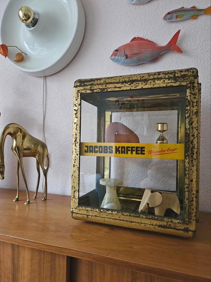Vintage 50s toonbank vitrine showcase, Huis en Inrichting, Kasten | Vitrinekasten, Gebruikt, Minder dan 100 cm, Minder dan 50 cm