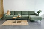 Brede Montel hoekbank Groen [Refurbished], -, -, Modern landelijk, 300 cm of meer