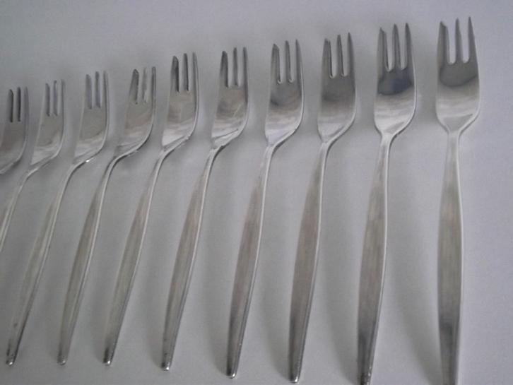 14 verzilverd taartvork 12 cm Nieuwpoort 90 vork 1960 p st, Antiek en Kunst, Antiek | Bestek, Ophalen of Verzenden