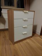 Ladekast wit/eiken (Jysk JENSLEV), Ophalen, 50 tot 100 cm, Zo goed als nieuw, 3 of 4 laden